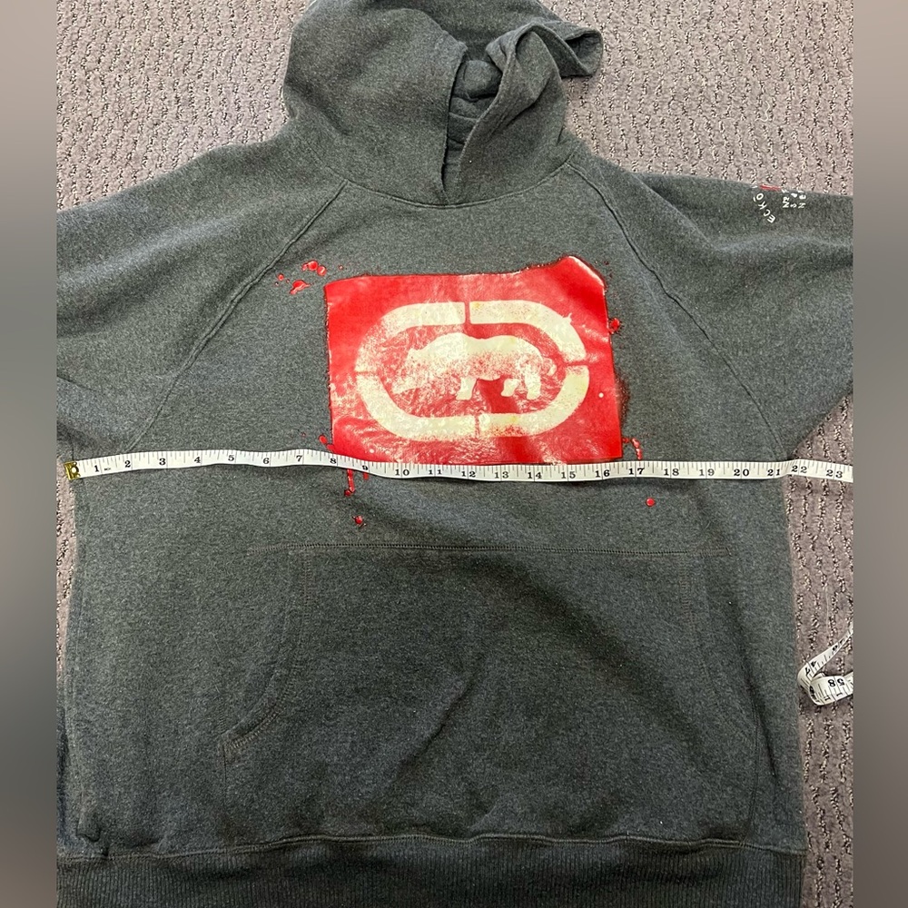 Ecko Untld Vintage Rhino Splatter Hoodie Y2K - Picture 9 of 10